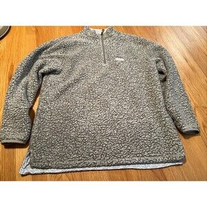 USA Palm 1/4 Zip Pullover Reversible Gray Sherpa - Men's Size XXL L